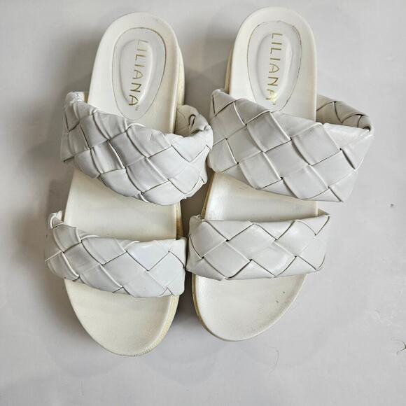 Liliana White Platform Sandal Size 9 - Picture 2 of 5